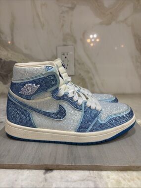 Crystal-Embellished High Top in Blue & White